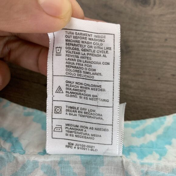 Just My Size Womens 1X Top Button Up 3/4 Sleeve VNeck Cotton Dip Dye Lightweight - Picture 8 of 9